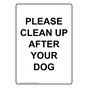 Portrait Please Clean Up After Your Dog Sign NHEP-34144
