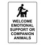 Portrait WELCOME EMOTIONAL SUPPORT OR COMPANION ANIMALS Sign With Symbol NHEP-50901