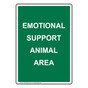 Portrait EMOTIONAL SUPPORT ANIMAL AREA Sign NHEP-50902_GRN