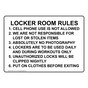 Locker Room Rules 1. Cell Phone Use Is Not Allowed Sign NHE-37101
