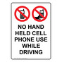 Portrait No Hand Held Cell Phone Sign With Symbol NHEP-16395
