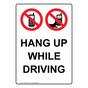 Portrait Hang Up While Driving Sign With Symbol NHEP-25768