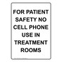Portrait For Patient Safety No Cell Phone Use Sign NHEP-35220