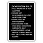 Portrait Locker Room Rules 1. Cell Phone Sign NHEP-37101_BLK