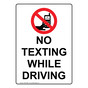 Portrait No Texting While Driving Sign With Symbol NHEP-38661