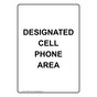 Portrait Designated Cell Phone Area Sign NHEP-39116
