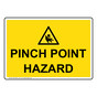 Pinch Point Hazard Sign With Symbol NHE-32870_YLW
