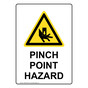 Portrait Pinch Point Hazard Sign With Symbol NHEP-32870