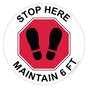 Stop Here Maintain 6 Ft Floor Label CS778795