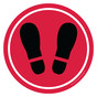 Red Graphic [Footprint] Floor Label CS970749