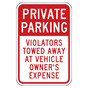 Reflective Private Parking Violators Towed Sign CS247904