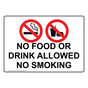 No Food Or Drink Allowed No Smoking Sign With Symbol NHE-35052
