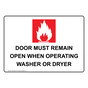 Door Must Remain Open When Operating Sign With Symbol NHE-35544