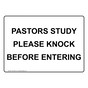 Pastors Study Please Knock Before Entering Sign NHE-35561