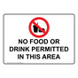 No Food Or Drink Permitted In This Area Sign With Symbol NHE-35775