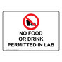 No Food Or Drink Permitted In Lab Sign With Symbol NHE-35776