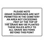PLEASE NOTE GRAVE SURROUNDS ARE NOT PERMITTED Sign NHE-50722