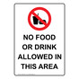Portrait No Food Or Drink Allowed Sign With Symbol NHEP-35051