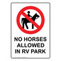 Portrait No Horses Allowed In RV Park Sign With Symbol NHEP-35468