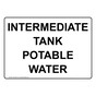 Intermediate Tank Potable Water Sign NHE-36837
