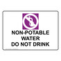 Non-Potable Water Do Not Drink Sign With Symbol NHE-36842