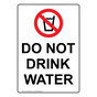 Portrait Do Not Drink Water Sign With Symbol NHEP-36829
