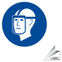 Face Shield Symbol Label for PPE LABEL_CIRCLE_27-R