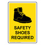 Portrait Safety Shoes Required Sign With Symbol NHEP-19696_YLW