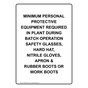 Portrait Minimum Personal Protective Equipment Sign NHEP-36074
