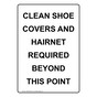 Portrait CLEAN SHOE COVERS AND HAIRNET REQUIRED Sign NHEP-50303