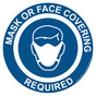 Blue Mask Or Face Covering Required Carpet Label CS736468