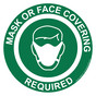 Green Mask Or Face Covering Required Carpet Label CS824319
