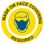 Yellow Mask Or Face Covering Required Carpet Label CS947500