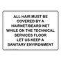 All Hair Must Be Covered By A Hairnet/Beard Net Sign NHE-36029