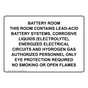 Battery Room This Room Contains Lead-Acid Battery Sign NHE-36038