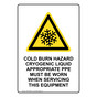 Portrait Cold Burn Hazard Cryogenic Sign With Symbol NHEP-36460