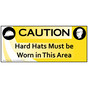 Caution Hard Hats Must Be Worn In This Area Banner NHE-19495