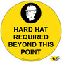 Hard Hat Required Beyond This Point Floor Label NHE-18838