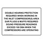 Double Hearing Protection Required When Working Sign NHE-36240