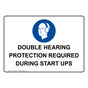DOUBLE HEARING PROTECTION REQUIRED Sign with Symbol NHE-50408