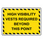 High Visibility Vests Required Beyond This Point Sign NHE-35923_YBSTR