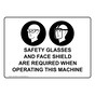 Safety Glasses And Face Shield Are Sign With Symbol NHE-36348
