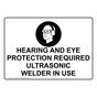 Hearing And Eye Protection Required Sign With Symbol NHE-36539