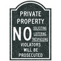 Charcoal Marble Engraved NO SOLICITING LOITERING Sign EGRE-13357_White_on_CharcoalMarble