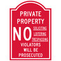 Red Engraved PRIVATE PROPERTY Sign EGRE-13357_White_on_Red