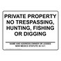 New Mexico PRIVATE PROPERTY NO TRESPASSING Sign NHE-36689-NewMexico