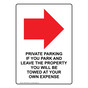 Portrait Private Parking If You Sign With Symbol NHEP-35300