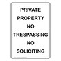 Portrait Private Property No Trespassing No Sign NHEP-36728