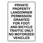 Portrait Private Property Landowner Permission Sign NHEP-36734