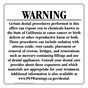 California Prop 65 Dental Procedure Chamicals Warning Sign